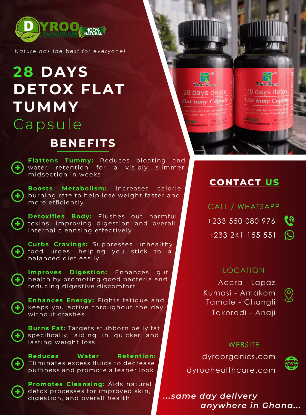 28 Days Flat Tummy Capsules Accra