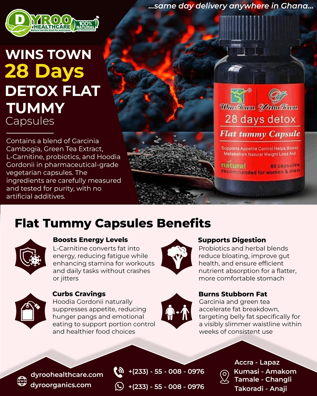 28 Days Flat Tummy Capsules Ghana
