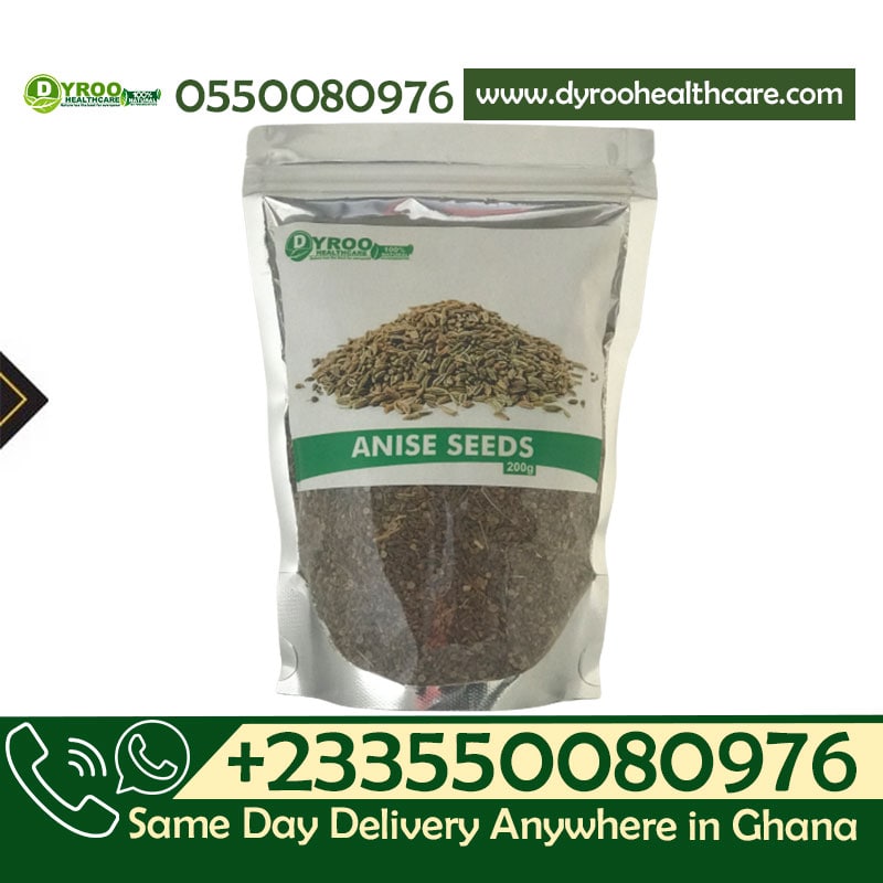 Raw Dyroo Naturals Anise Seeds in 200g package, showing whole, aromatic seeds on a white background.