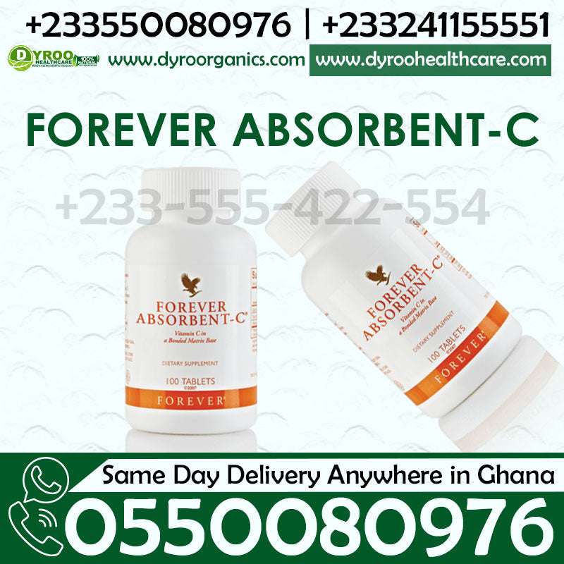 Dyroo Naturals Absorbent C 100 tablets, dietary supplement with orange-flavored chewable tablets on a white background.