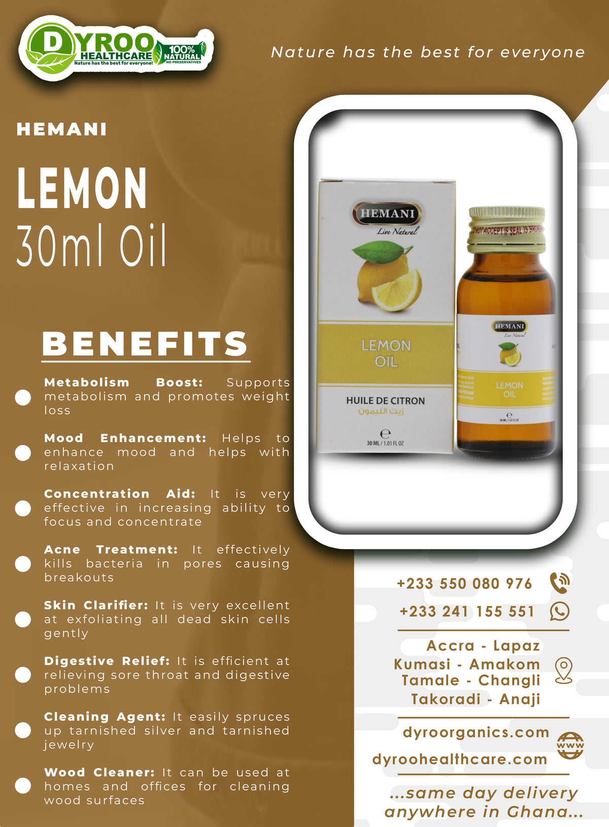 Benefits of Hemani Lemon Oil