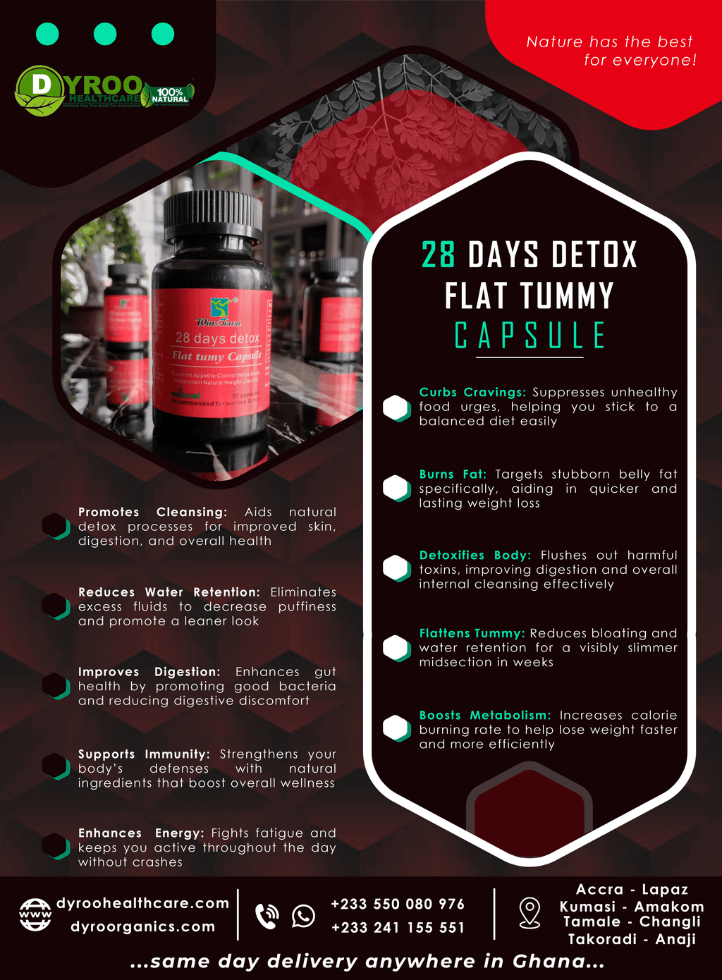 Buy 28 Days Detox Flat Tummy Capsules in Tamale