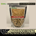 Raw Dyroo Naturals cashew nuts in a 200-gram package, showing whole, raw cashew nuts with their curved shape and light color.