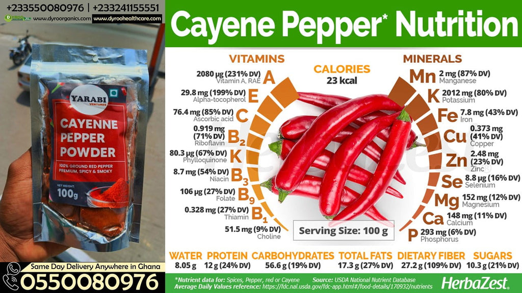 Cayenne Pepper Powder 100g | Raw Organic Powder