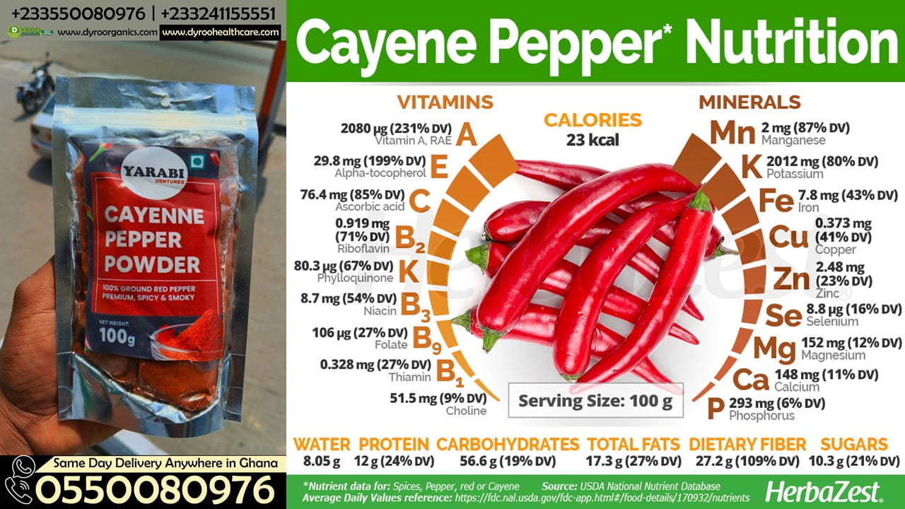 Cayenne Pepper Powder 100g | Raw Organic Powder