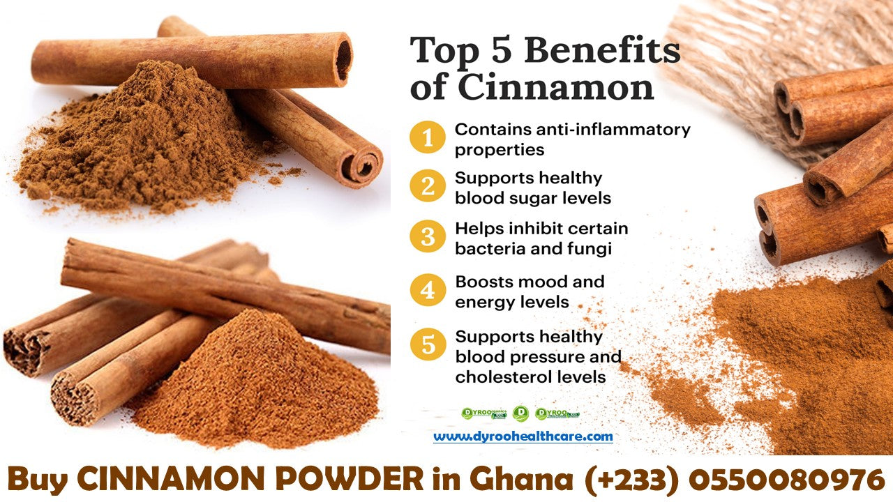 Organic cinnamon powder by Dyroo Naturals in a 200g jar, showcasing its fine texture and rich brown color.