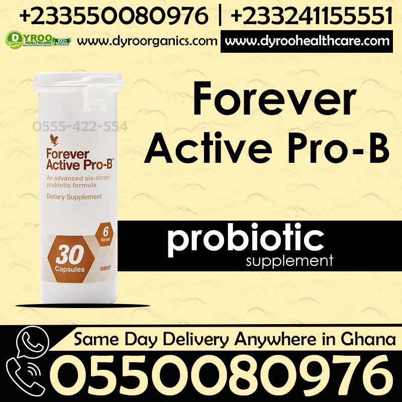 Dyroo Naturals Forever Active Pro-B 30 softgels, dietary probiotic supplement with capsules for digestive health.