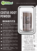 Organic Hemani Costus Roots Powder by Dyroo Naturals in a 200g package, showcasing the fine, earthy powdered roots.
