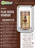 Organic Hemani flax seeds powder in a 200g package by Dyroo Naturals, shown in a clear container or packaging.