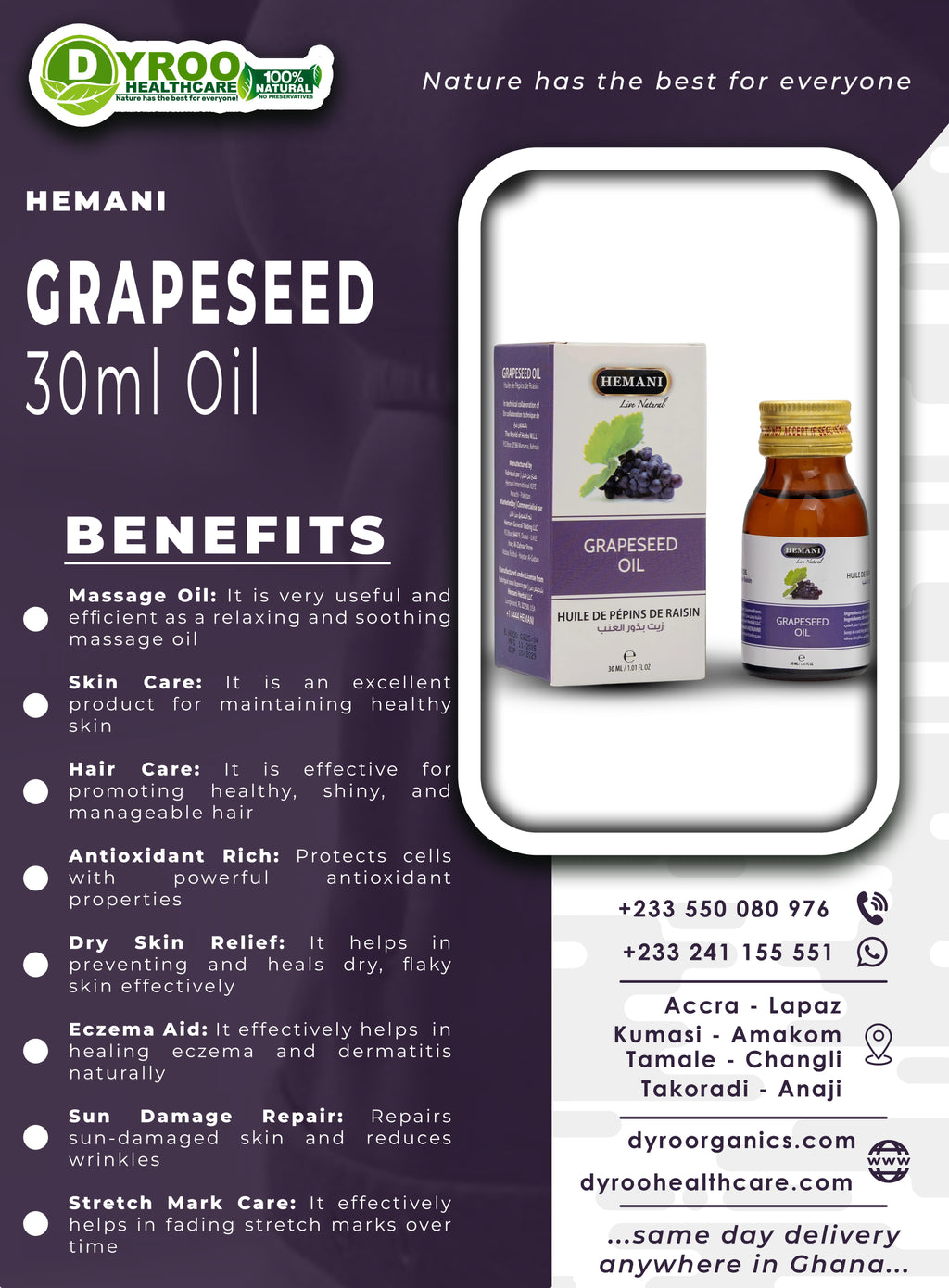 Hemani Grapeseed Oil Benefits