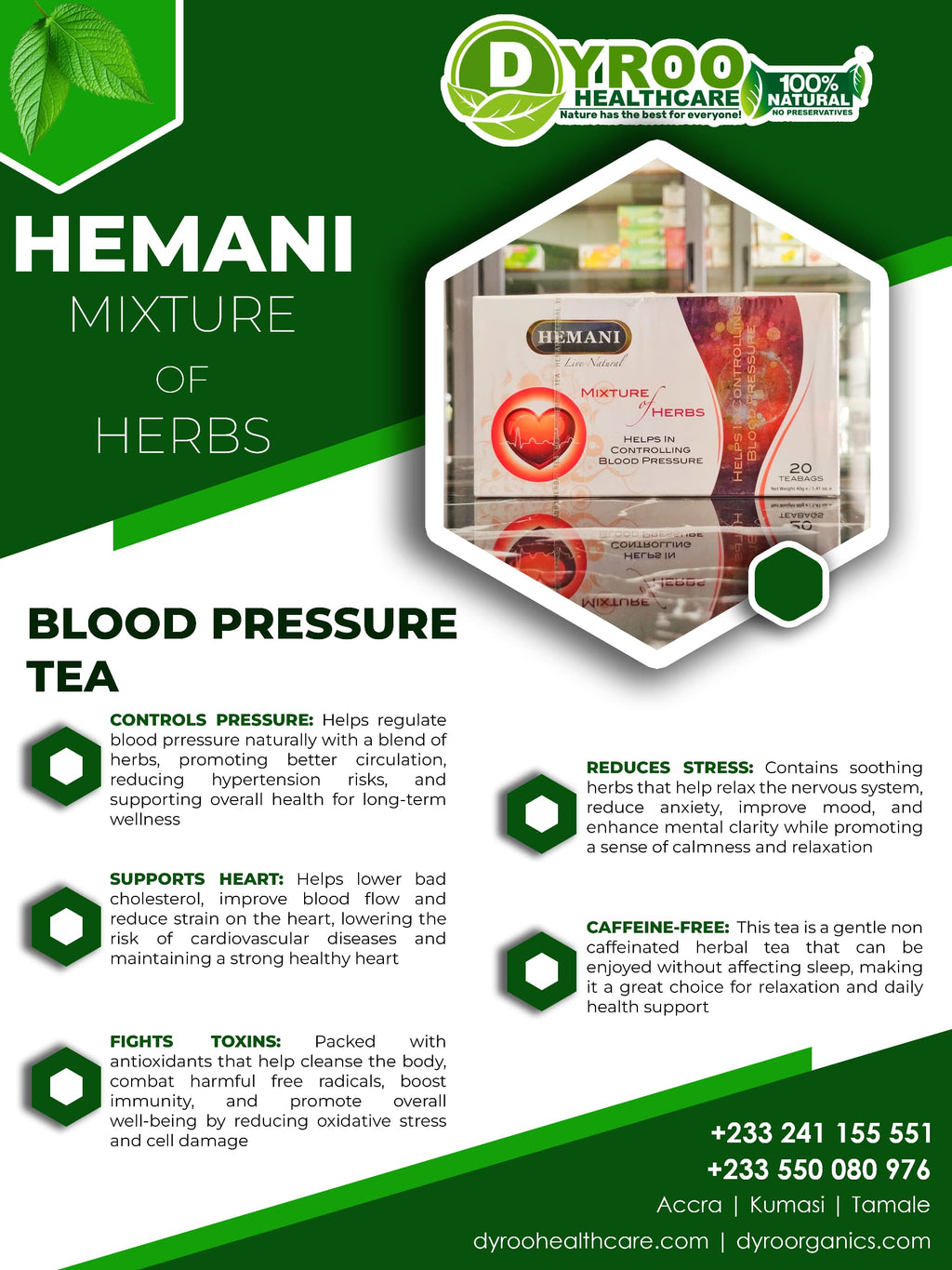 Buy Hemani Mixture of Herbs Blood Pressure Tea in Ghana