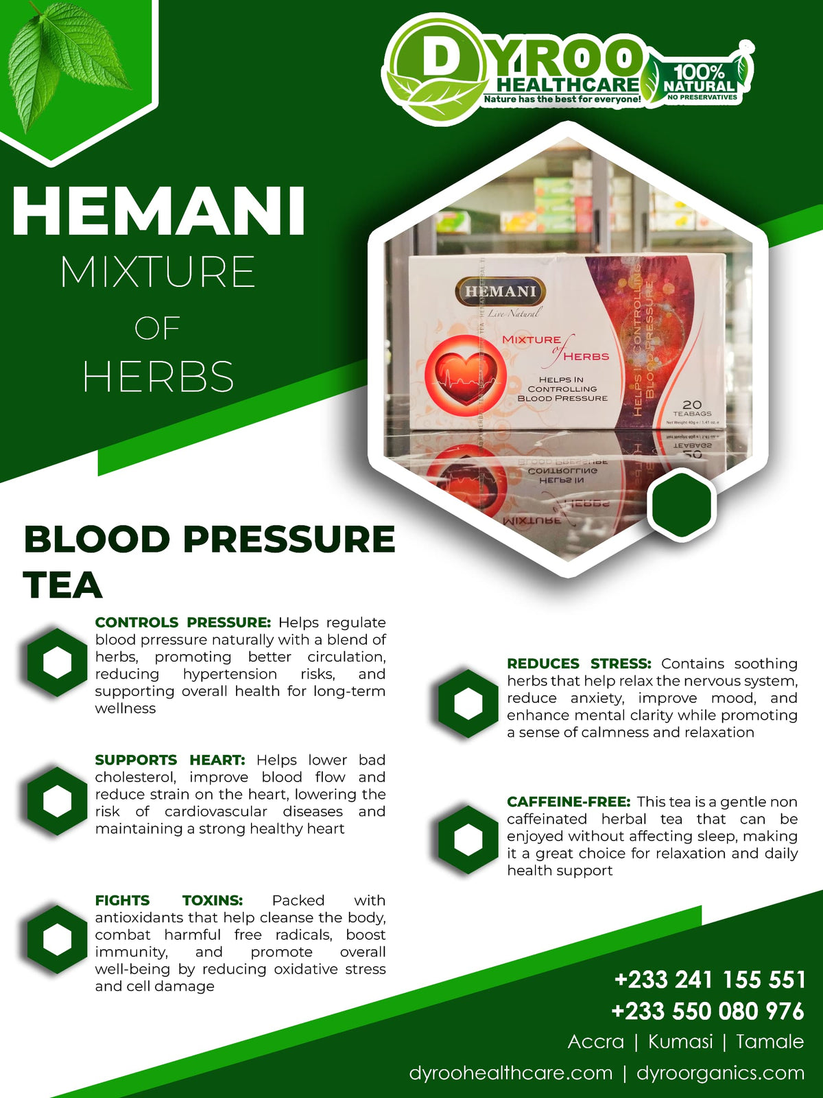 Buy Hemani Mixture of Herbs Blood Pressure Tea in Ghana