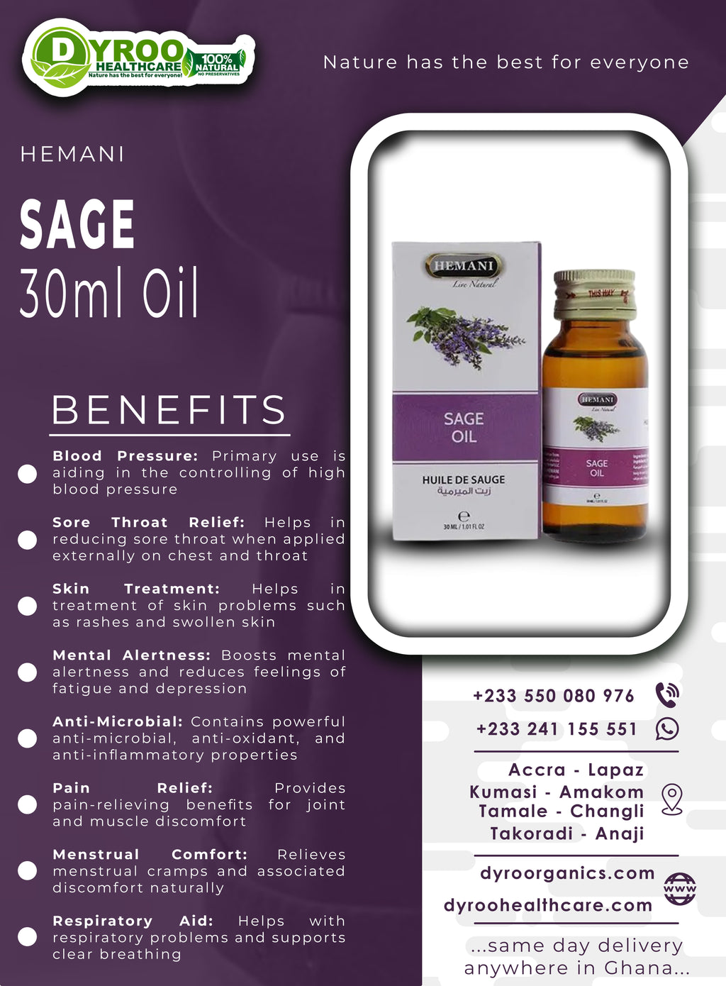 Hemani Sage Oil 30ml