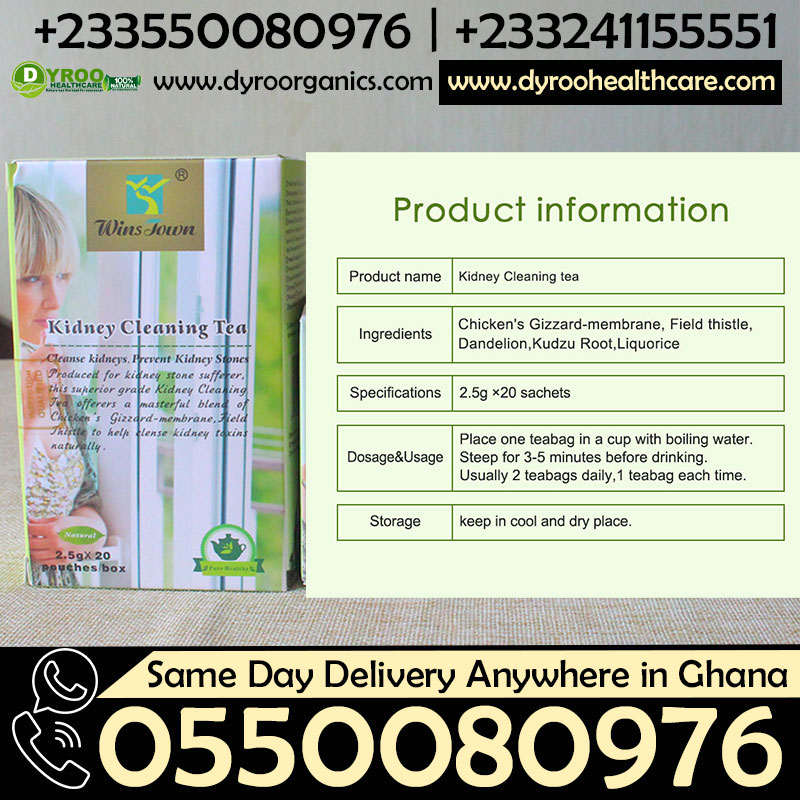 Dyroo Naturals Wins Town Kidney Cleaning Tea in 20 tea bags, featuring natural herbal ingredients for supporting kidney health.