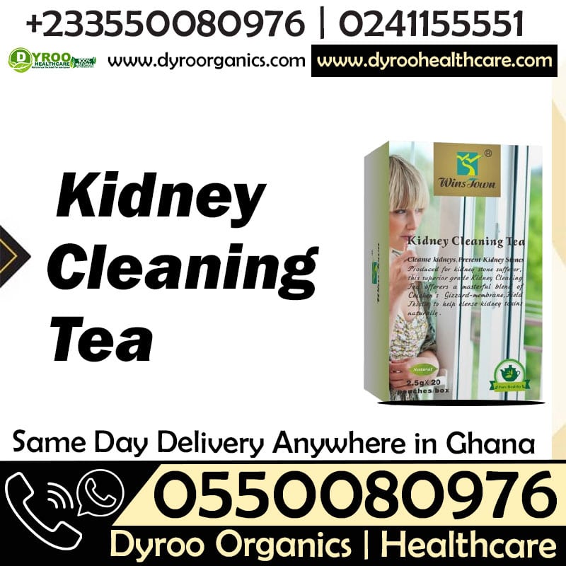 Wins Town Kidney Cleaning Tea by Dyroo Naturals, showing 20 herbal tea bags in a natural packaging for kidney health.