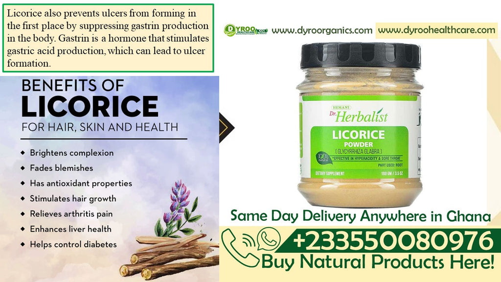 Organic Dyroo Naturals Dr Herbalist Licorice Powder 100g in a clear container, showcasing golden powdered licorice for herbal remedies.