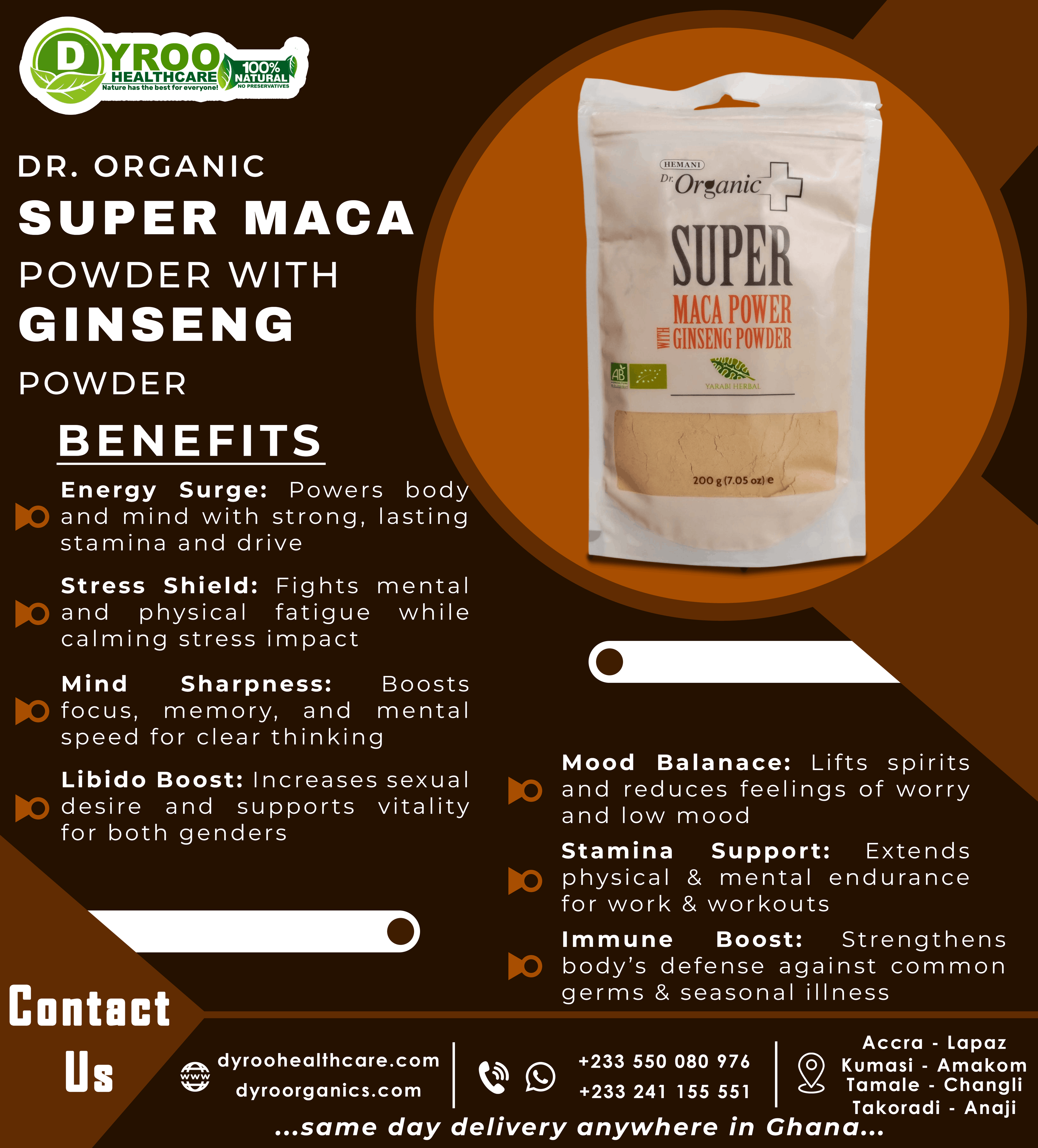 Super Maca with Ginseng Powder 200g | Organic Powder
