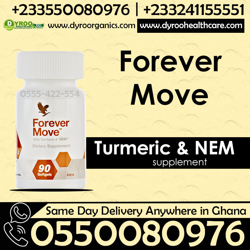 Dyroo Naturals Forever Move 120 softgels bottle showing the supplement capsules in a clear container.