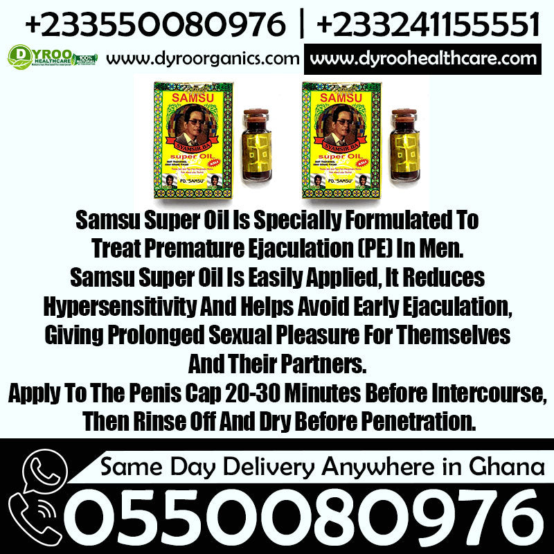 Samsu Super Oil 25ml by Dyroo Naturals, showing the small bottle with a dropper cap and label on a white background.