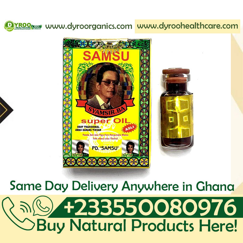 Dyroo Naturals Samsu Super Oil 25ml bottle with dropper, showcasing the natural herbal oil for wellness and skin care.