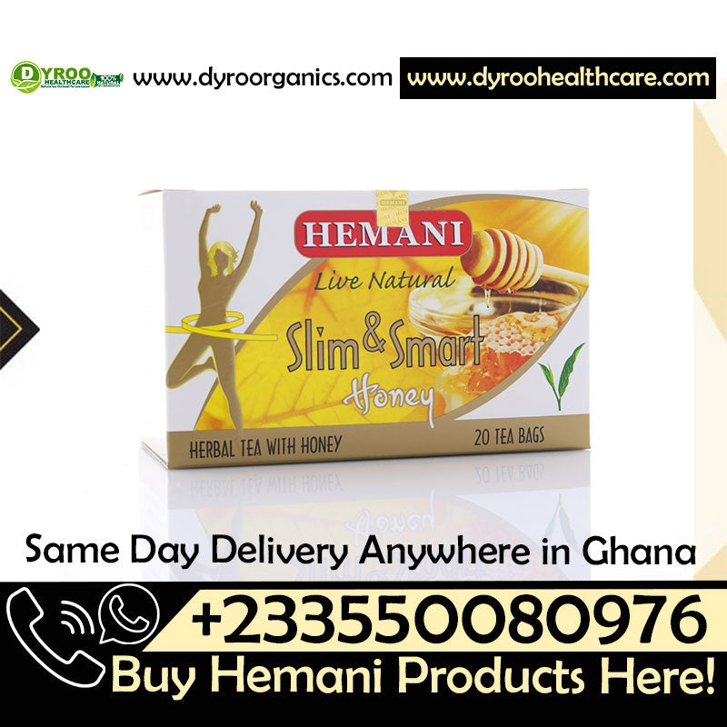 Dyroo Naturals Slim & Smart Herbal Slim Tea with honey flavor in a 20 tea bags pack, featuring a honey-flavored herbal tea with tea bags.