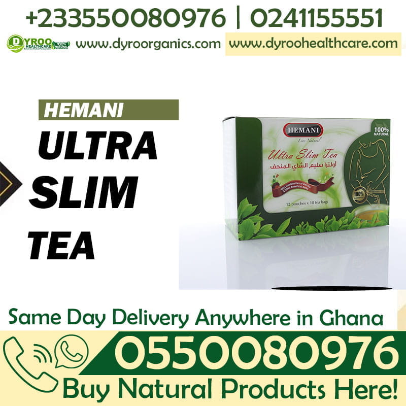 Dyroo Naturals Hemani Ultra Slim Tea in 12 pouches with 10 teabags each, natural tea for slimming and detox.