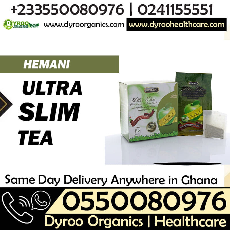 Dyroo Naturals Hemani Ultra Slim Green Tea with Green Apple, 30 tea bags, natural slimming herbal tea in a box.