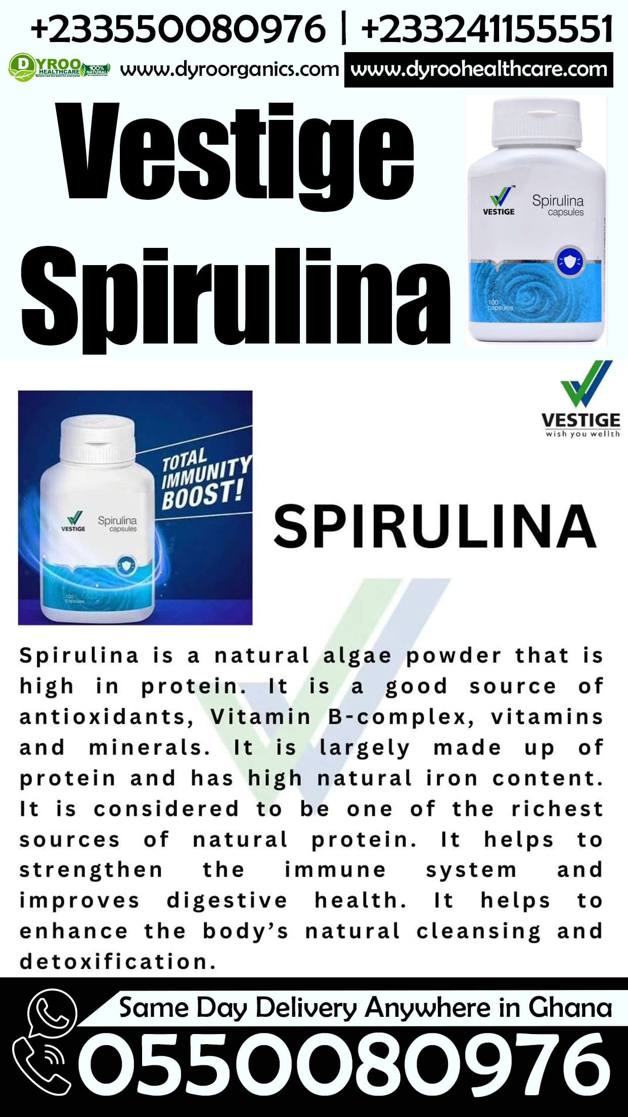 Buy Vestige Spirulina Capsules in Ghana