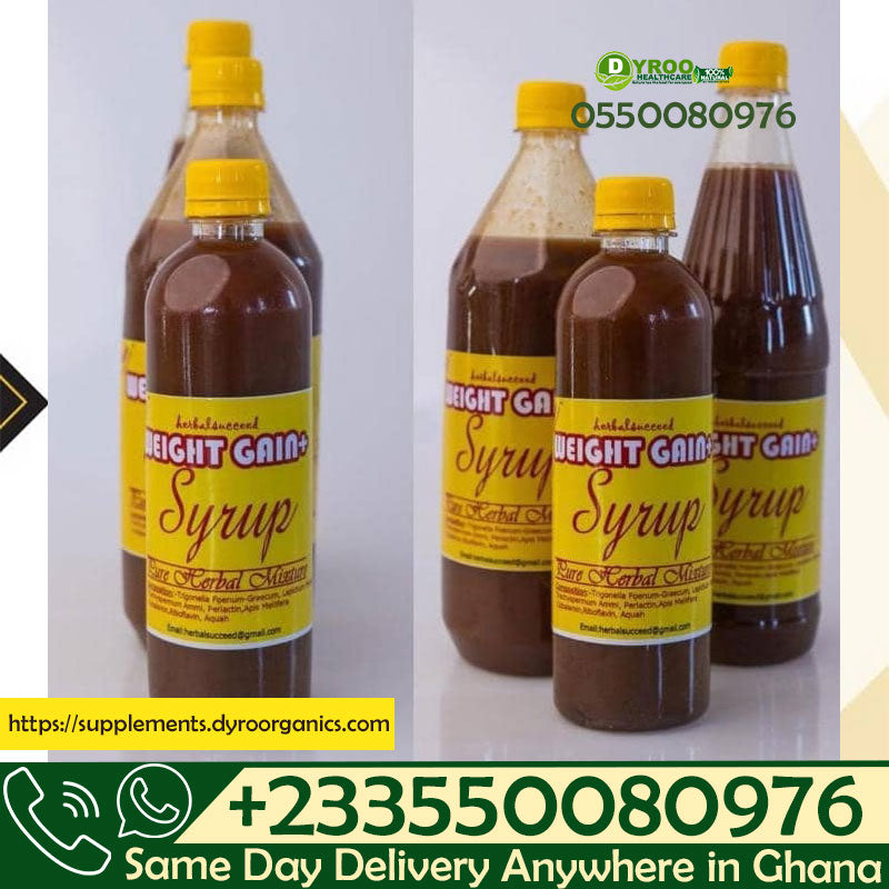 750ml Dyroo Naturals Herbal Succeed Weight Gain Syrup bottle with label on a white background